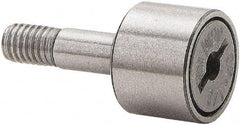 Accurate Bushing - 1-1/4" Roller Diam x 3/4" Width, 1/2" Stud Diam x 1-1/4" Length, Stud Cam Follower - Stainless Steel, 5/8" Thread Length, 1/2-20 Thread, 2" OAL, 2,750 Lb Dynamic Cap - Benchmark Tooling