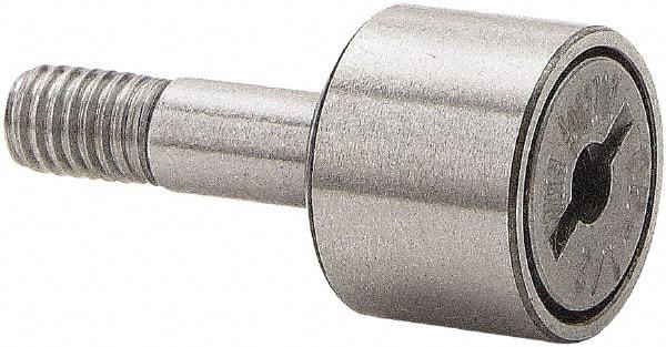 Accurate Bushing - 1-3/8" Roller Diam x 3/4" Width, 1/2" Stud Diam x 1-1/4" Length, Stud Cam Follower - Stainless Steel, 5/8" Thread Length, 1/2-20 Thread, 2" OAL, 2,750 Lb Dynamic Cap - Benchmark Tooling