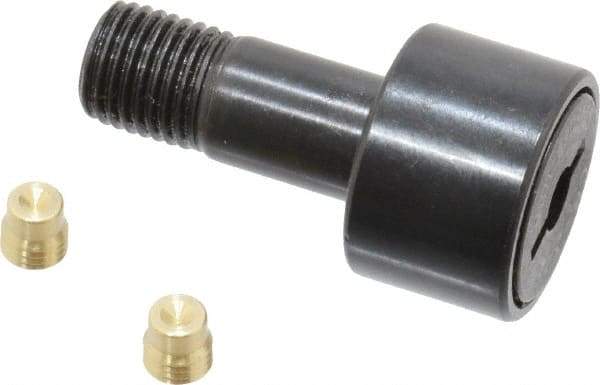 Accurate Bushing - 3/4" Roller Diam x 1/2" Width, 3/8" Stud Diam x 7/8" Length, Stud Cam Follower - Steel, 3/8" Thread Length, 3/8-24 Thread, 1-3/8" OAL, 2,140 Lb Dynamic Cap, 2,260 Lb Static Cap - Benchmark Tooling