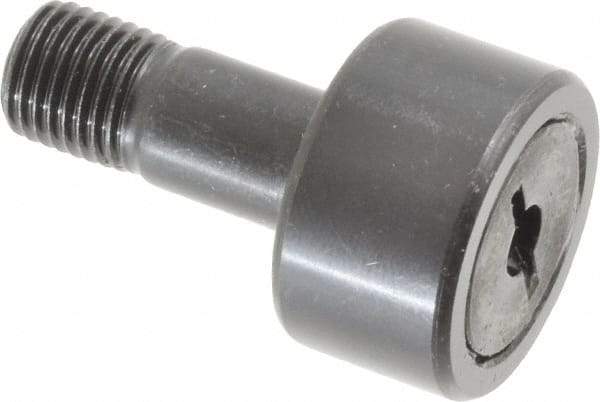 Accurate Bushing - 7/8" Roller Diam x 1/2" Width, 3/8" Stud Diam x 7/8" Length, Stud Cam Follower - Steel, 3/8" Thread Length, 3/8-24 Thread, 1-3/8" OAL, 2,140 Lb Dynamic Cap, 2,260 Lb Static Cap - Benchmark Tooling