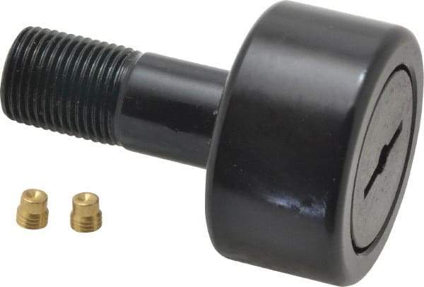 Accurate Bushing - 1-5/8" Roller Diam x 7/8" Width, 5/8" Stud Diam x 1-1/2" Length, Stud Cam Follower - Steel, 3/4" Thread Length, 5/8-18 Thread, 2-3/8" OAL, 5,560 Lb Dynamic Cap, 5,730 Lb Static Cap - Benchmark Tooling