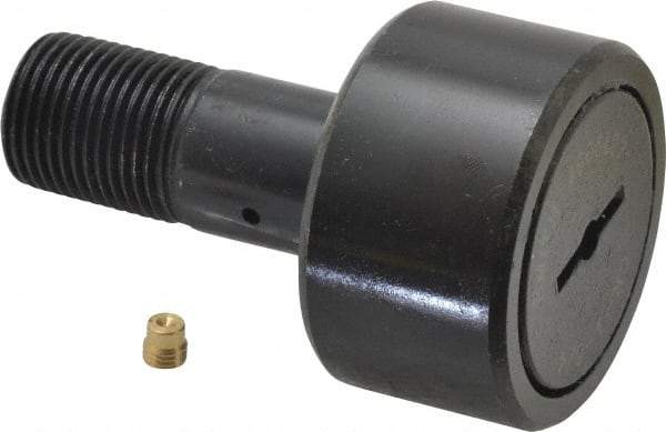 Accurate Bushing - 1-3/4" Roller Diam x 1" Width, 3/4" Stud Diam x 1-3/4" Length, Stud Cam Follower - Steel, 7/8" Thread Length, 3/4-16 Thread, 2-3/4" OAL, 7,870 Lb Dynamic Cap, 7,950 Lb Static Cap - Benchmark Tooling