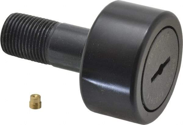 Accurate Bushing - 1-7/8" Roller Diam x 1" Width, 3/4" Stud Diam x 1-3/4" Length, Stud Cam Follower - Steel, 7/8" Thread Length, 3/4-16 Thread, 2-3/4" OAL, 7,870 Lb Dynamic Cap, 7,950 Lb Static Cap - Benchmark Tooling