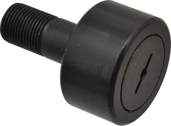 Accurate Bushing - 2-1/4" Roller Diam x 1-1/4" Width, 7/8" Stud Diam x 2" Length, Stud Cam Follower - Steel, 1" Thread Length, 7/8-14 Thread, 3-1/4" OAL, 10,370 Lb Dynamic Cap, 10,700 Lb Static Cap - Benchmark Tooling