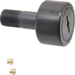 Accurate Bushing - 1-1/2" Roller Diam x 7/8" Width, 5/8" Stud Diam x 1-1/2" Length, Stud Cam Follower - Steel, 3/4" Thread Length, 5/8-18 Thread, 2-3/8" OAL, 5,560 Lb Dynamic Cap, 5,730 Lb Static Cap - Benchmark Tooling