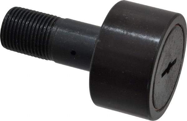 Accurate Bushing - 1-3/4" Roller Diam x 1" Width, 3/4" Stud Diam x 1-3/4" Length, Stud Cam Follower - Steel, 7/8" Thread Length, 3/4-16 Thread, 2-3/4" OAL, 7,870 Lb Dynamic Cap, 7,950 Lb Static Cap - Benchmark Tooling