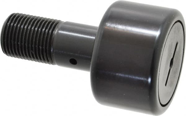 Accurate Bushing - 2" Roller Diam x 1-1/4" Width, 7/8" Stud Diam x 2" Length, Stud Cam Follower - Steel, 1" Thread Length, 7/8-14 Thread, 3-1/4" OAL, 10,370 Lb Dynamic Cap, 10,700 Lb Static Cap - Benchmark Tooling