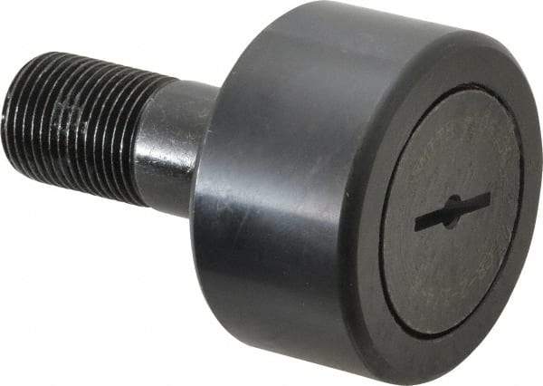 Accurate Bushing - 2-1/4" Roller Diam x 1-1/4" Width, 7/8" Stud Diam x 2" Length, Stud Cam Follower - Steel, 1" Thread Length, 7/8-14 Thread, 3-1/4" OAL, 10,370 Lb Dynamic Cap, 10,700 Lb Static Cap - Benchmark Tooling