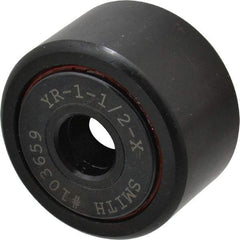 Accurate Bushing - 7/16" Bore, 1-1/2" Roller Diam x 7/8" Roller Width, Steel Yoke Cam Follower - 5,560 Lb Dynamic Load Capacity, 15/16" Overall Width - Benchmark Tooling