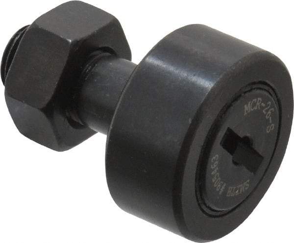 Accurate Bushing - 26mm Roller Diam x 12mm Width, 10mm Stud Diam x 23mm Length, Sealed Stud Cam Follower - Steel, 12mm Thread Length, M10x1 Thread, 36mm OAL, 5,700 N Dynamic Cap, 6,500 N Static Cap - Benchmark Tooling