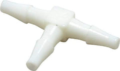 Norgren - 1/16" Barb, Nylon Single Barbed Tube Union Tee - White - Benchmark Tooling