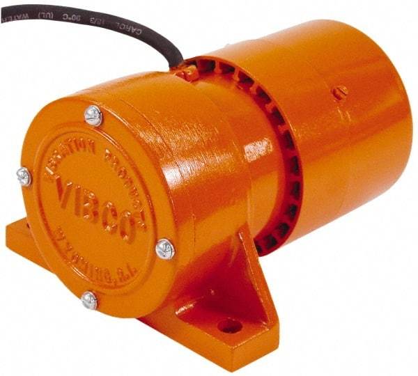 Vibco - 1 Phase, 1.4 Amp, 115 Volt, 7-1/2" Long, Electric Vibrators - 0 to 40 Lbs. Force, 45 Decibels - Benchmark Tooling