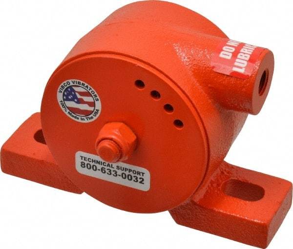 Vibco - ,500 Lb. Force, 10-1/2 Cubic Feet per Minute, 7,200 RPM, 70 Decibel, Pneumatic Vibrator - 5-3/8" Long x 1-1/2" Wide x 3-1/2" High, 1/4 Port Inlet - Benchmark Tooling