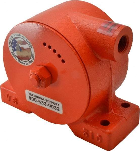 Vibco - 900 Lb. Force, 21 Cubic Feet per Minute, 4,500 RPM, 77 Decibel, Pneumatic Vibrator - 6-3/4" Long x 2-5/8" Wide x 5-3/8" High, 1/2 Port Inlet - Benchmark Tooling