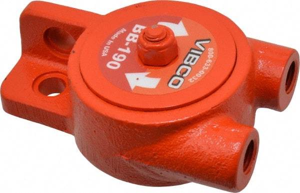 Vibco - ,250 Lb. Force, 11 Cubic Feet per Minute, 15,500 RPM, 77 Decibel, Pneumatic Vibrator - 4-1/8" Long x 2" Wide x 2-9/16" High, 1/4 Port Inlet, 1/4 Port Outlet - Benchmark Tooling