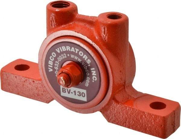 Vibco - 80 Lb. Force, 7-1/2 Cubic Feet per Minute, 19,000 RPM, 76 Decibel, Pneumatic Vibrator - 4-7/8" Long x 1-15/16" Wide x 2-3/4" High, 1/8 Port Inlet, 1/4 Port Outlet - Benchmark Tooling