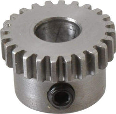 Boston Gear - 32 Pitch, 3/4" Pitch Diam, 24 Tooth Spur Gear - 0.188" Face Width, 5/16" Bore Diam, 0.64" Hub Diam, 14.5° Pressure Angle, Steel - Benchmark Tooling