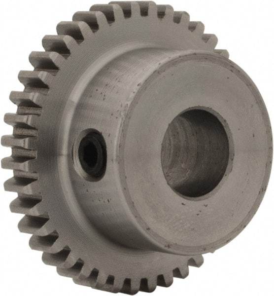 Boston Gear - 32 Pitch, 1-1/4" Pitch Diam, 40 Tooth Spur Gear - 0.188" Face Width, 3/8" Bore Diam, 0.88" Hub Diam, 14.5° Pressure Angle, Steel - Benchmark Tooling