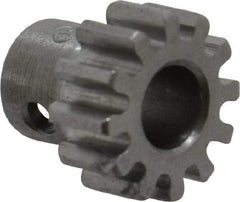 Boston Gear - 24 Pitch, 1/2" Pitch Diam, 12 Tooth Spur Gear - 1/4" Face Width, 1/4" Bore Diam, 0.36" Hub Diam, 14.5° Pressure Angle, Steel - Benchmark Tooling