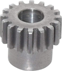 Boston Gear - 20 Pitch, 0.8" Pitch Diam, 16 Tooth Spur Gear - 3/8" Face Width, 3/8" Bore Diam, 0.66" Hub Diam, 14.5° Pressure Angle, Steel - Benchmark Tooling