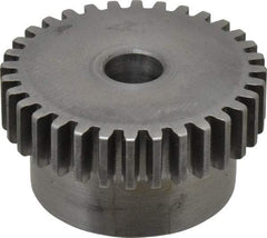 Boston Gear - 20 Pitch, 1.6" Pitch Diam, 32 Tooth Spur Gear - 3/8" Face Width, 3/8" Bore Diam, 1.32" Hub Diam, 14.5° Pressure Angle, Steel - Benchmark Tooling