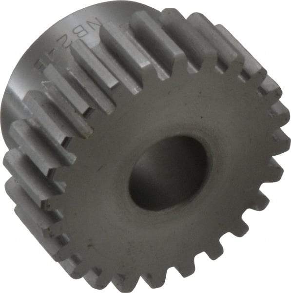 Boston Gear - 16 Pitch, 1-1/2" Pitch Diam, 24 Tooth Spur Gear - 1/2" Face Width, 1/2" Bore Diam, 1.2" Hub Diam, 14.5° Pressure Angle, Steel - Benchmark Tooling