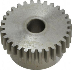 Boston Gear - 16 Pitch, 1-7/8" Pitch Diam, 30 Tooth Spur Gear - 1/2" Face Width, 1/2" Bore Diam, 1.58" Hub Diam, 14.5° Pressure Angle, Steel - Benchmark Tooling