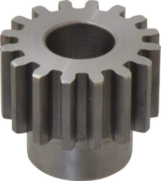 Boston Gear - 12 Pitch, 1.333" Pitch Diam, 16 Tooth Spur Gear - 3/4" Face Width, 5/8" Bore Diam, 0.99" Hub Diam, 14.5° Pressure Angle, Steel - Benchmark Tooling