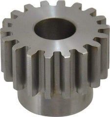 Boston Gear - 12 Pitch, 1-1/2" Pitch Diam, 18 Tooth Spur Gear - 3/4" Face Width, 5/8" Bore Diam, 1.15" Hub Diam, 14.5° Pressure Angle, Steel - Benchmark Tooling