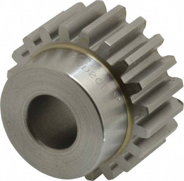 Boston Gear - 12 Pitch, 1.667" Pitch Diam, 20 Tooth Spur Gear - 3/4" Face Width, 5/8" Bore Diam, 1.32" Hub Diam, 14.5° Pressure Angle, Steel - Benchmark Tooling