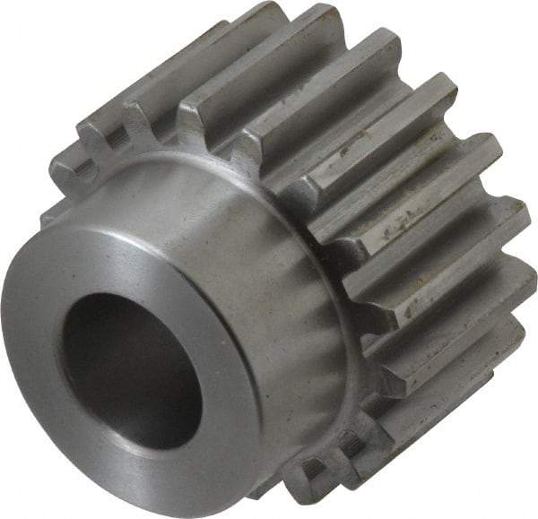 Boston Gear - 10 Pitch, 1.8" Pitch Diam, 18 Tooth Spur Gear - 1" Face Width, 3/4" Bore Diam, 1.42" Hub Diam, 14.5° Pressure Angle, Steel - Benchmark Tooling