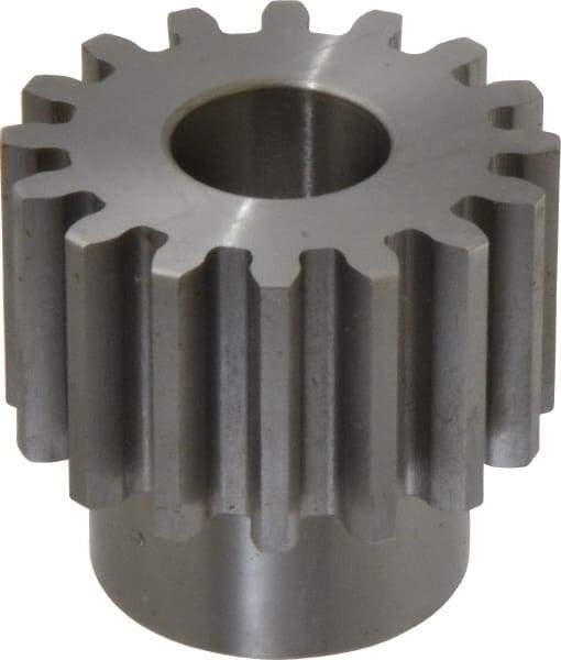 Boston Gear - 8 Pitch, 2" Pitch Diam, 16 Tooth Spur Gear - 1-1/4" Face Width, 7/8" Bore Diam, 1.56" Hub Diam, 14.5° Pressure Angle, Steel - Benchmark Tooling