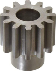 Boston Gear - 6 Pitch, 2" Pitch Diam, 12 Tooth Spur Gear - 1-1/2" Face Width, 1" Bore Diam, 1.46" Hub Diam, 14.5° Pressure Angle, Steel - Benchmark Tooling