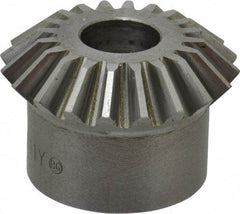 Boston Gear - 16 Pitch, 1-1/4" Pitch Diam, 20 Tooth Miter Gear - 0.28" Face Width, 7/16" Bore Diam, 1" Hub Diam, 20° Pressure Angle, Steel - Benchmark Tooling