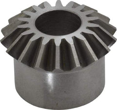 Boston Gear - 12 Pitch, 1-1/2" Pitch Diam, 18 Tooth Miter Gear - 0.33" Face Width, 5/8" Bore Diam, 1-1/4" Hub Diam, 20° Pressure Angle, Steel - Benchmark Tooling