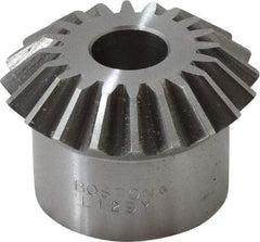 Boston Gear - 10 Pitch, 2" Pitch Diam, 20 Tooth Miter Gear - 0.45" Face Width, 5/8" Bore Diam, 1.62" Hub Diam, 20° Pressure Angle, Steel - Benchmark Tooling