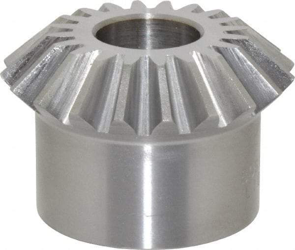 Boston Gear - 10 Pitch, 2" Pitch Diam, 20 Tooth Miter Gear - 0.45" Face Width, 3/4" Bore Diam, 1.62" Hub Diam, 20° Pressure Angle, Steel - Benchmark Tooling