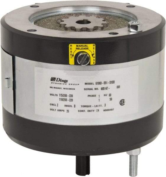 Dings Dynamics Group - 115/230 Volts at 60 Hertz, 3 Ft./Lb. Torque Disc Brake - 56C Frame, 5/8" Hub Bore, NEMA 2 Enclosure - Benchmark Tooling