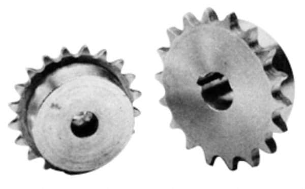 U.S. Tsubaki - 25 Teeth, 1" Chain Pitch, Chain Size 80, Roller Chain Sprockets - 7.979" Pitch Diam - Benchmark Tooling