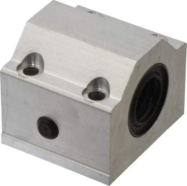 Thomson Industries - 20mm Inside Diam, 4,000 Lbs. Dynamic Capacity, Closed Single Pillow Block Linear Bearing - 50mm Overall Height x 60mm Overall Width, 32mm Btw Mount Hole Centers - Benchmark Tooling