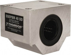 Thomson Industries - 40mm Inside Diam, 13,700 Lbs. Dynamic Capacity, Closed Single Pillow Block Linear Bearing - 91mm Overall Height x 108mm Overall Width, 58mm Btw Mount Hole Centers - Benchmark Tooling