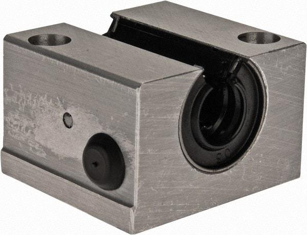 Thomson Industries - 12mm Inside Diam, 750 Lbs. Dynamic Capacity, Open Single Pillow Block Linear Bearing - 28mm Overall Height x 43" Overall Width, 23mm Btw Mount Hole Centers - Benchmark Tooling