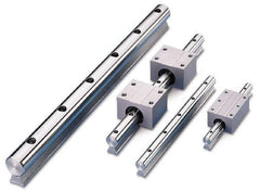 Thomson Industries - 1-1/2" Shaft Diam, 0.93" Base Width, Steel Shaft, Steel Rail, Round Shaft Assemblies - 3/8 Bolt, 24" Long - Benchmark Tooling