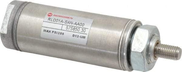 Norgren - 1" Stroke x 1-1/16" Bore Single Acting Air Cylinder - 1/8 Port, 5/16-24 Rod Thread - Benchmark Tooling