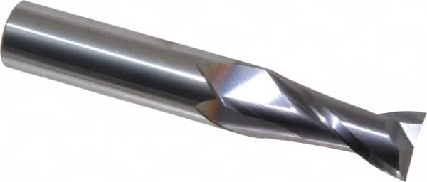 Niagara Cutter - 1/2", 1" LOC, 1/2" Shank Diam, 3" OAL, 2 Flute, Solid Carbide Square End Mill - Single End, TiAlN Finish, Spiral Flute, 30° Helix, Centercutting, Right Hand Cut, Right Hand Flute, Series C230 - Benchmark Tooling