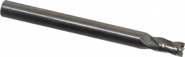 Niagara Cutter - 5/32", 5/16" LOC, 3/16" Shank Diam, 2" OAL, 4 Flute, Solid Carbide Square End Mill - Single End, Uncoated, Spiral Flute, 30° Helix, Centercutting, Right Hand Cut, Right Hand Flute, Series C430 - Benchmark Tooling