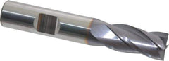 Niagara Cutter - 1/2", 1" LOC, 1/2" Shank Diam, 3" OAL, 4 Flute, Solid Carbide Square End Mill - Single End, TiAlN Finish, Spiral Flute, 30° Helix, Centercutting, Right Hand Cut, Right Hand Flute, Series CNC430 - Benchmark Tooling