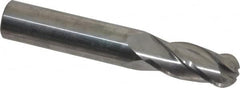 Niagara Cutter - 15/32" Diam, 1" LOC, 4 Flute Solid Carbide Ball End Mill - Uncoated, Single End, 3" OAL, 1/2" Shank Diam, Spiral Flute - Benchmark Tooling
