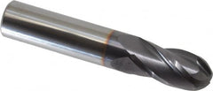 Niagara Cutter - 5/8" Diam, 1-1/4" LOC, 4 Flute Solid Carbide Ball End Mill - TiAlN Finish, Single End, 3-1/2" OAL, 5/8" Shank Diam, Spiral Flute - Benchmark Tooling