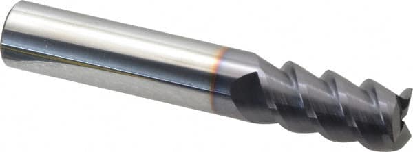 Niagara Cutter - 1/2", 1" LOC, 1/2" Shank Diam, 3" OAL, 3 Flute, Solid Carbide Square End Mill - Single End, TiAlN Finish, 60° Helix, Centercutting, Right Hand Cut, Series C360 - Benchmark Tooling